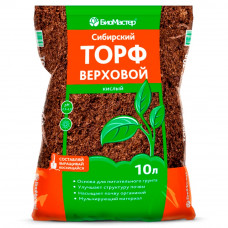 Грунты Торф верховой Сибирский кислый 10л БиоМастер