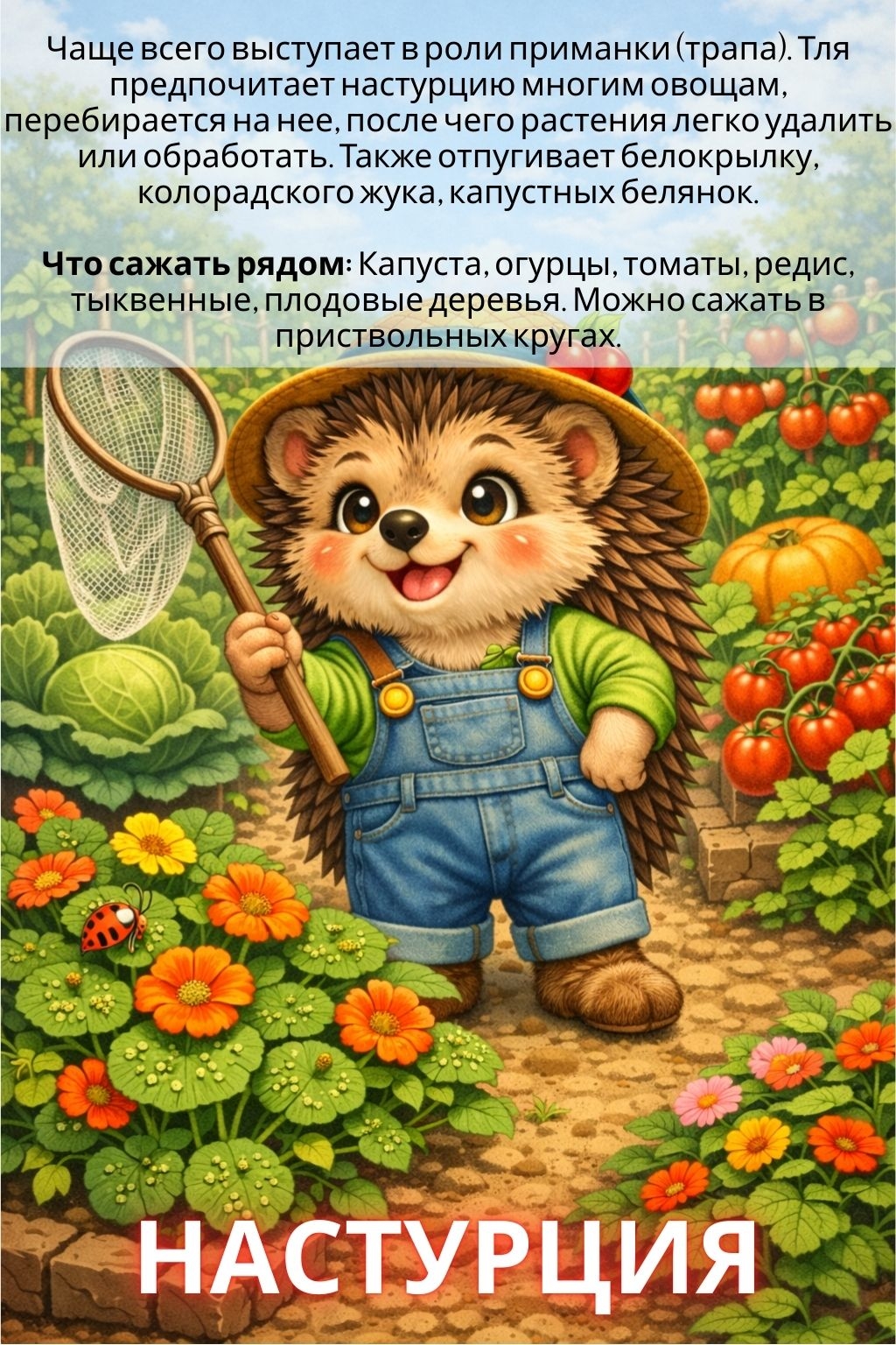 Настурция как растение-ловушка для тли