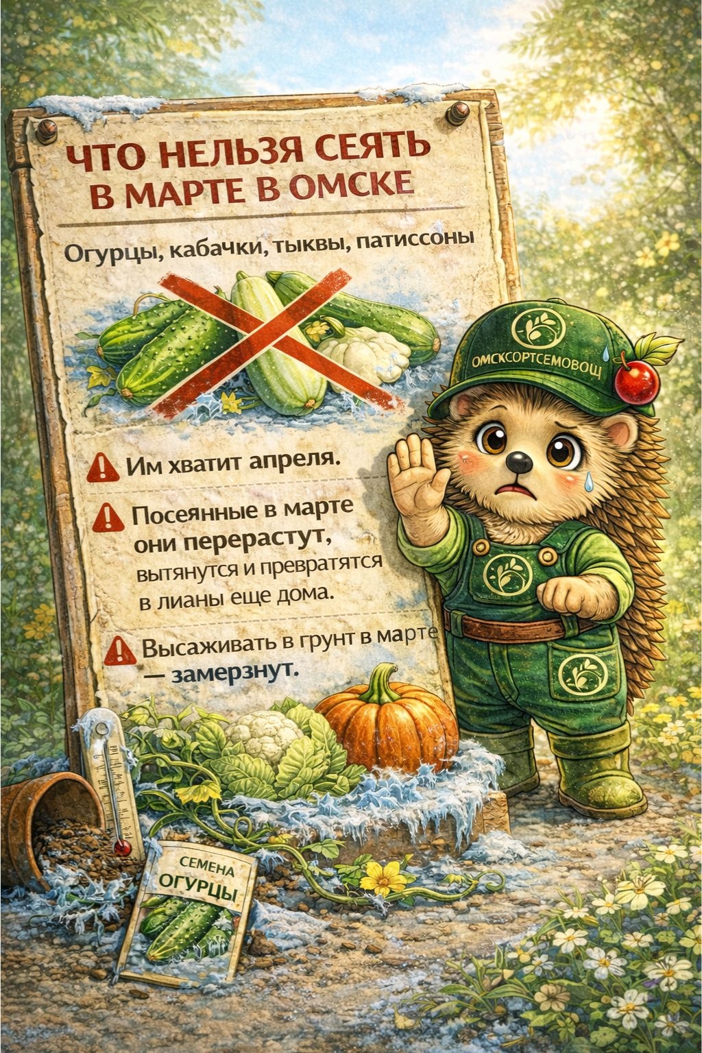 Что нельзя сеять в марте в Омске — огурцы и тыквенные культуры