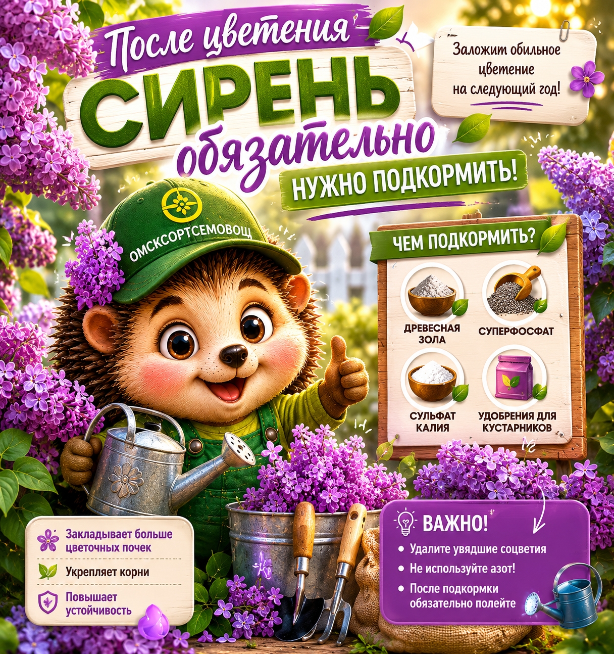 Чем подкормить сирень после цветения для пышного цветения в следующем году