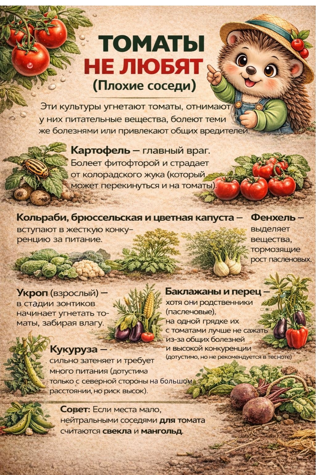 Плохие соседи для томатов